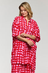 Gozzip Gerda oversized tunika pink/red