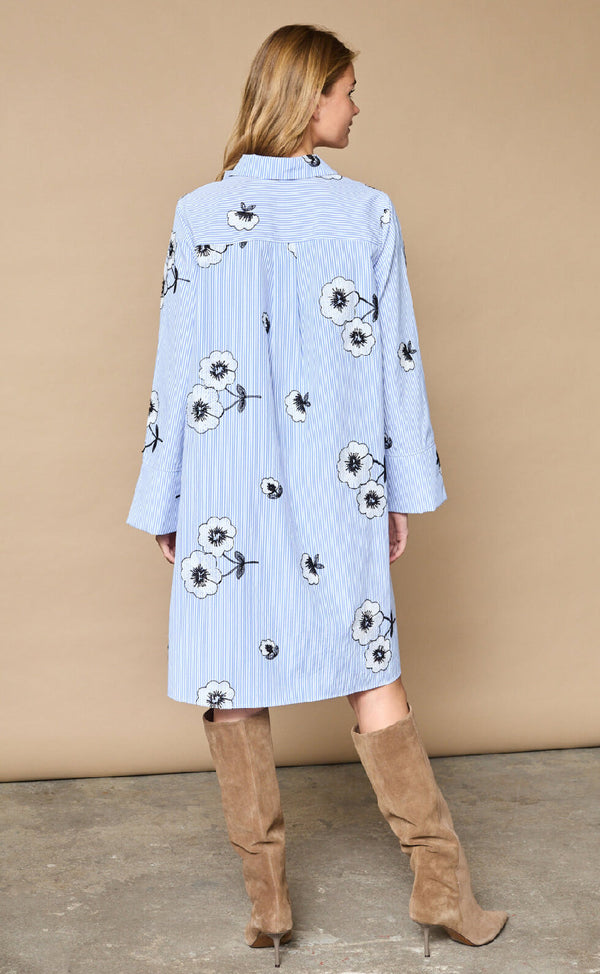 Love & Divine love1476 tunic blue flower