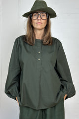 Gaspar Læsø poplin shirt dark green