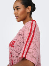 Only Carmakoma Kia lace tee romance rose