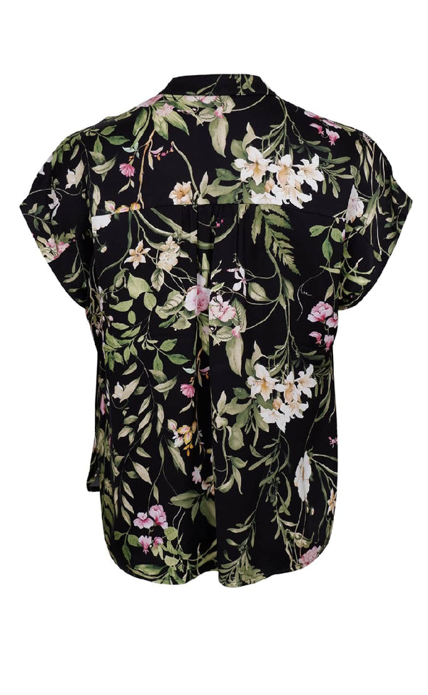Black Colour Zennia blouse black flower