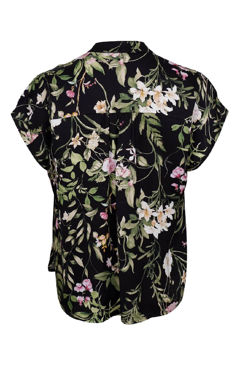 Black Colour Zennia blouse black flower