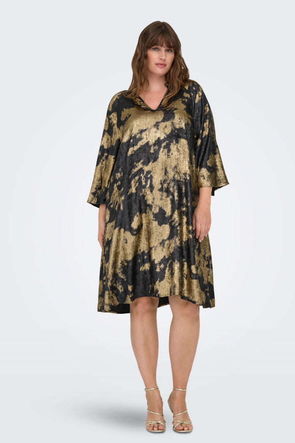 Only Carmakoma Dixie dress abstrakt black gold