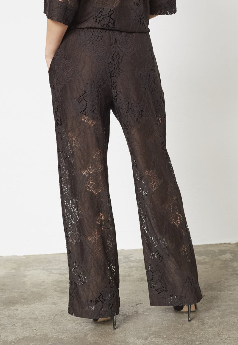 Love & Divine lace pants chocolate