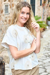 Black Colour Blanca loose shirt creme