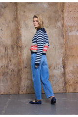 Pulz Carmen emb. skinny leg light blue denim