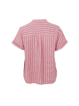 Black Colour Melina linen shirt rose stripe