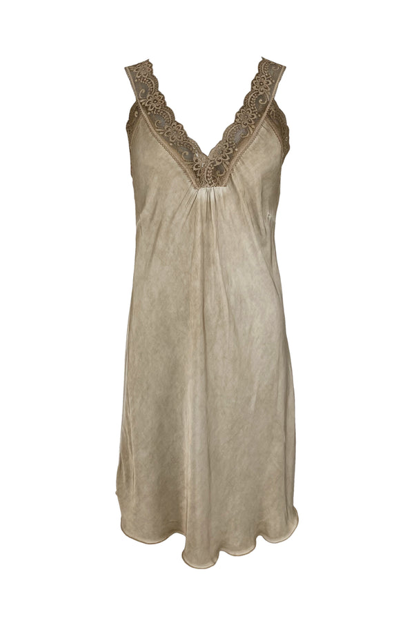 Black Colour Bea slip dress vintage dyed champagne