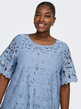 Only Carmakoma Gelina o-neck dress faded denim blue