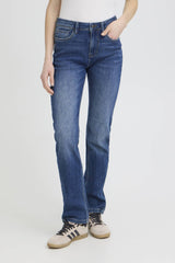 Pulz jeans Kayla high waist straight leg medium blue
