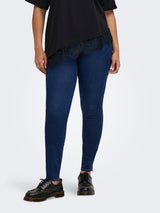 Only Carmakoma Snow stretch skinny jeans Dark blue jeans
