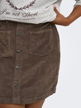Only Carmakoma Amazing cord skirt Morel brown
