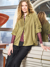 Black Colour Annie Mesh Blouse Plum Dot
