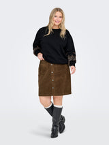 Only Carmakoma Amazing cord skirt Cub chokolate