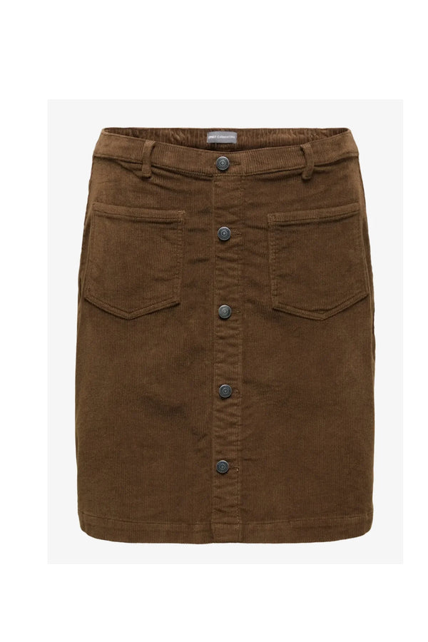 Only Carmakoma Amazing cord skirt brown