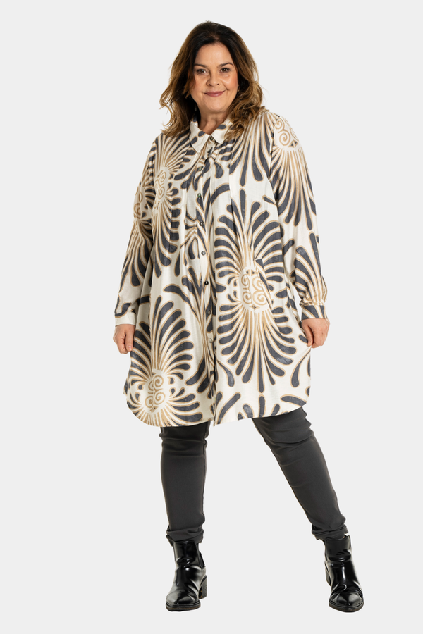 Gozzip Birla tunic offwhite grey
