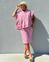 Gaspar Honolulu poplin shorts red stripe