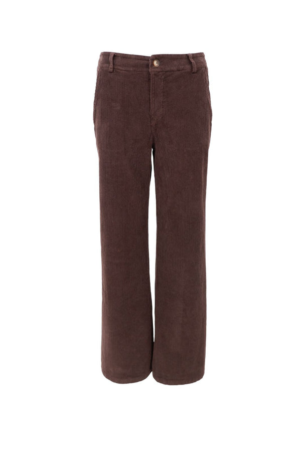 Black Colour Cora corduroy box pant coffee