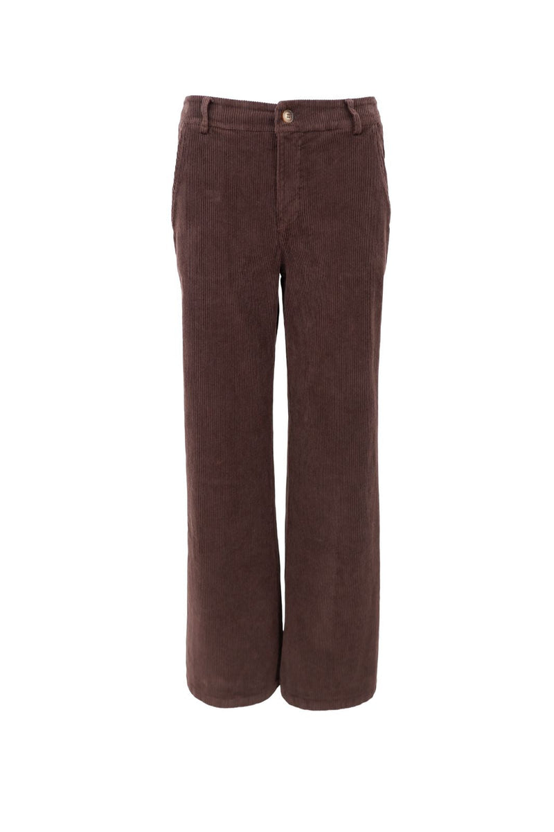 Black Colour Cora corduroy box pant coffee