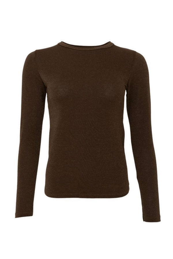 Black Colour Faye lurex blouse chokolate