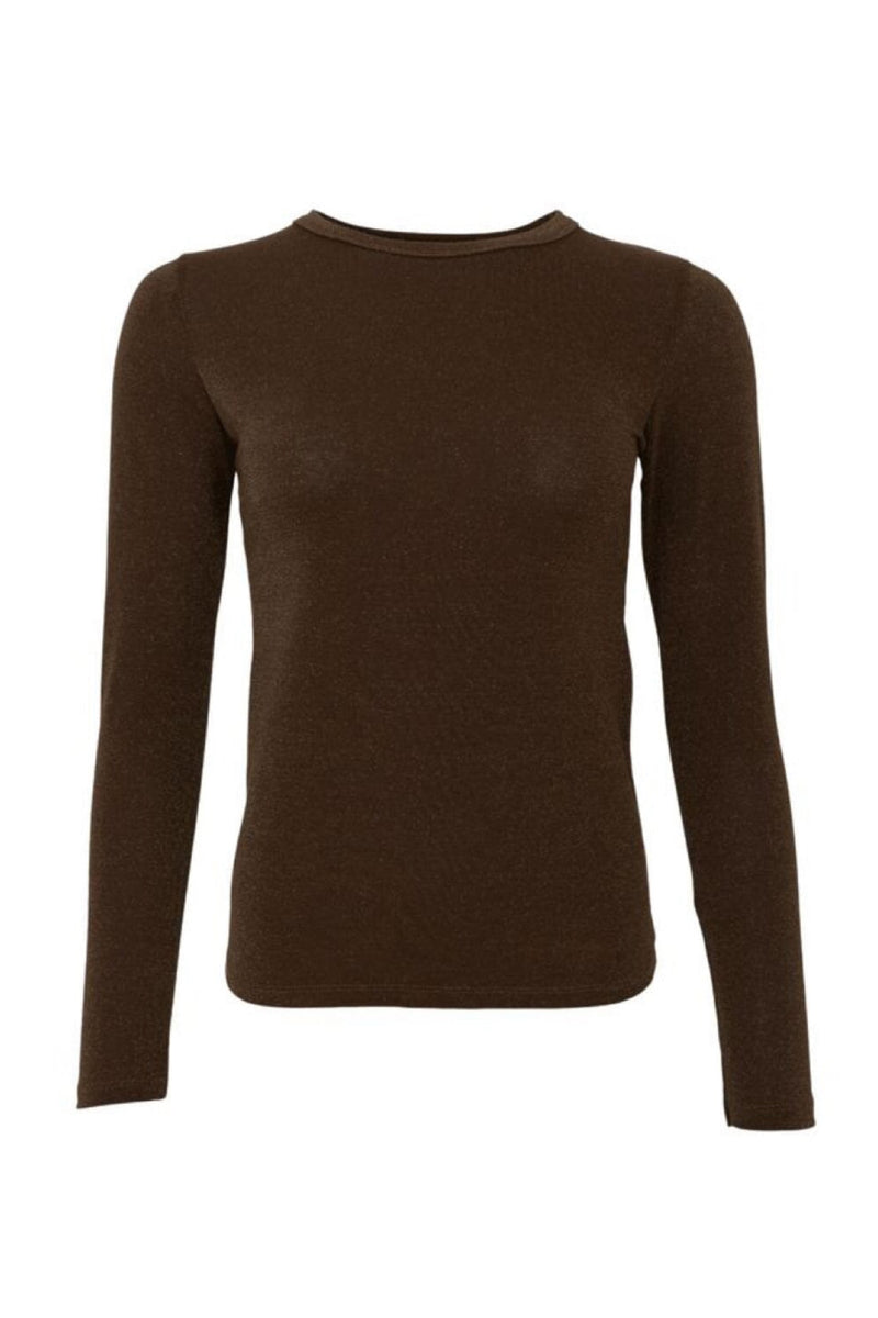 Black Colour Faye lurex blouse chokolate