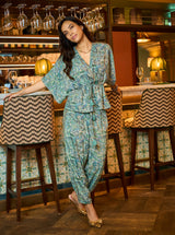 Black Colour  Luna barrel pant  sea green