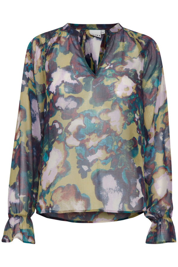 Ichi Katelyn blouse green moss multi