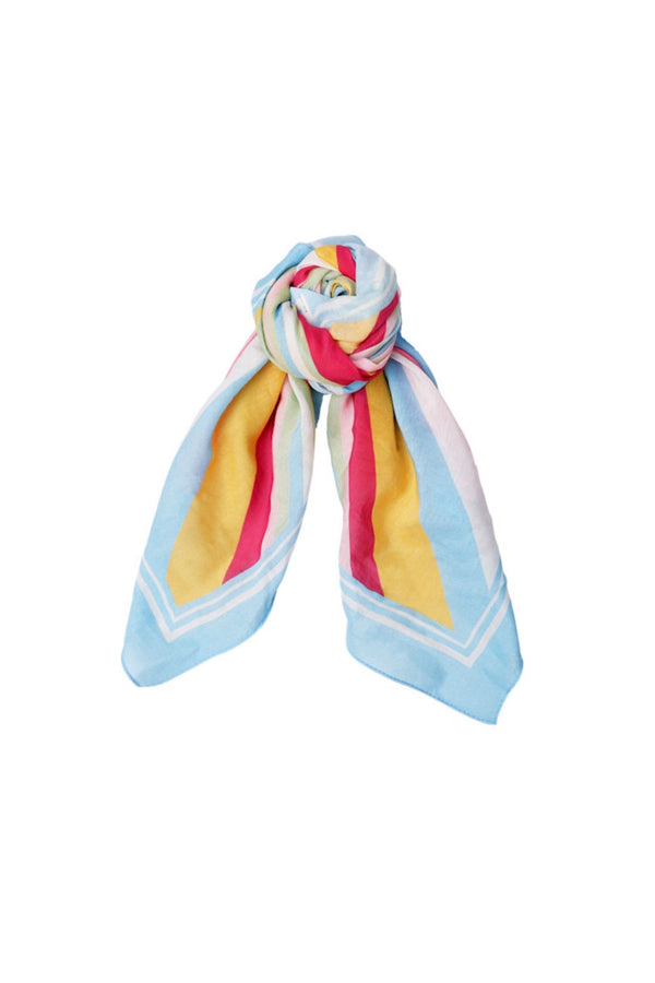 Black Colour Miss mini scarf blue stripe