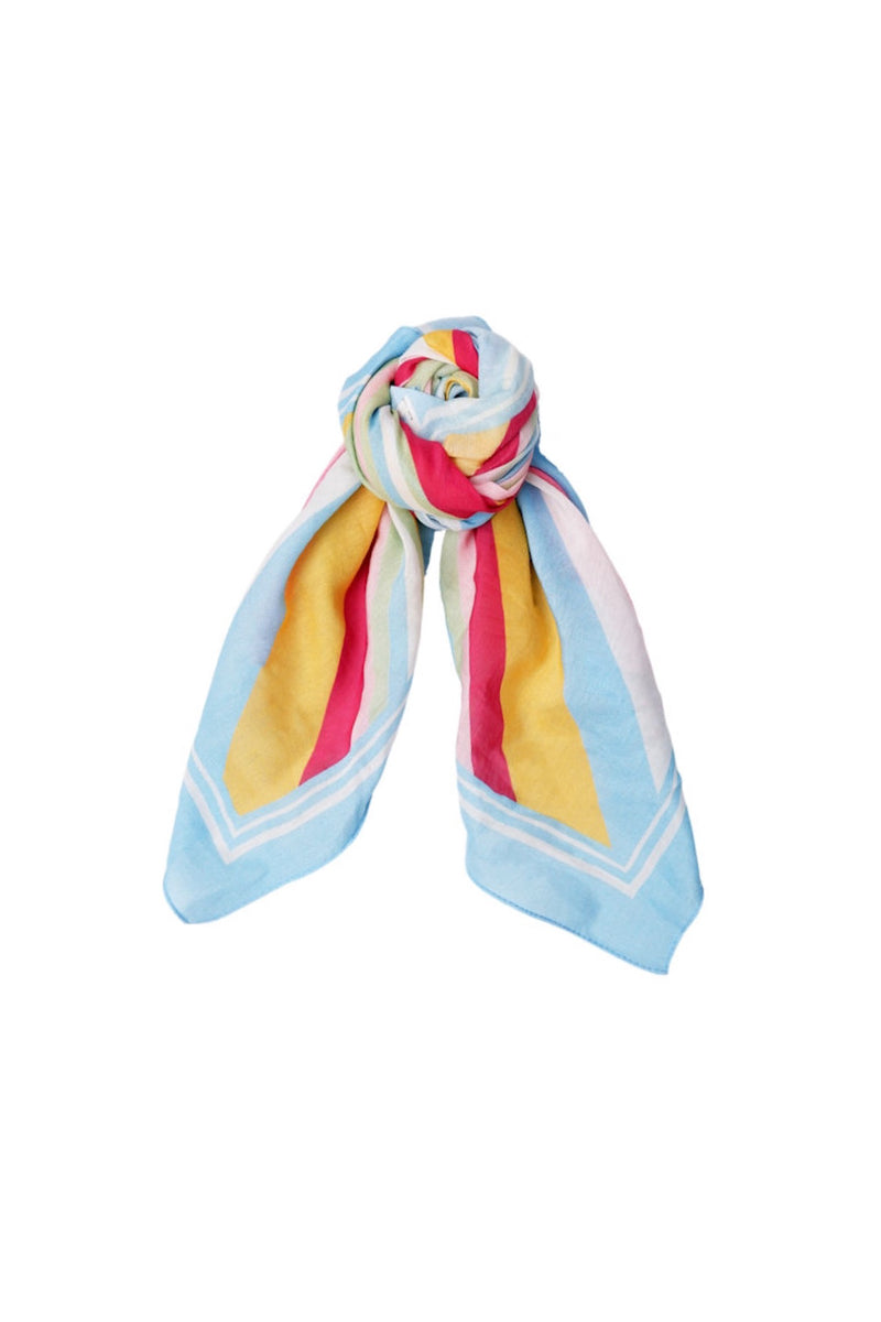 Black Colour Miss mini scarf blue stripe