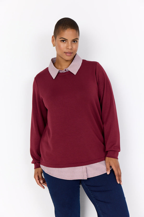 Wasabi Sabina Blouse Bordeaux/White