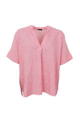 Black Colour Melina linen blouse candy rose