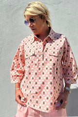 Gaspar Oslo  flower shirt rose