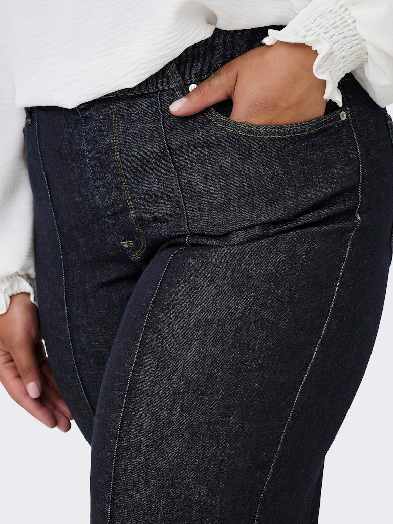 Only Carmakoma Willy wide croped dark blue denim