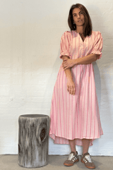 Gaspar Tunø stripe dress rose