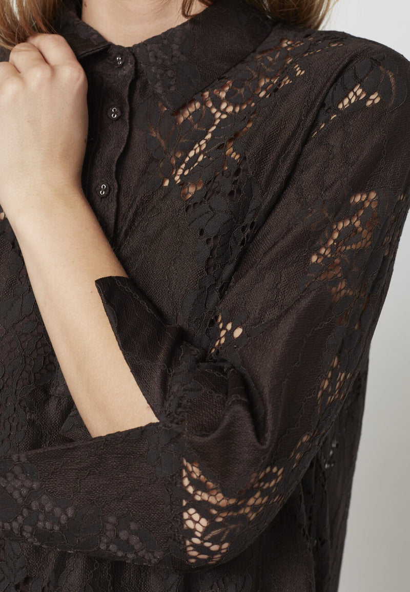 Love & Divine lace dress chocolate