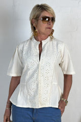 Gaspar Tunis blouse off white