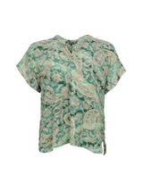 Black Colour Luna Andrea top floral green