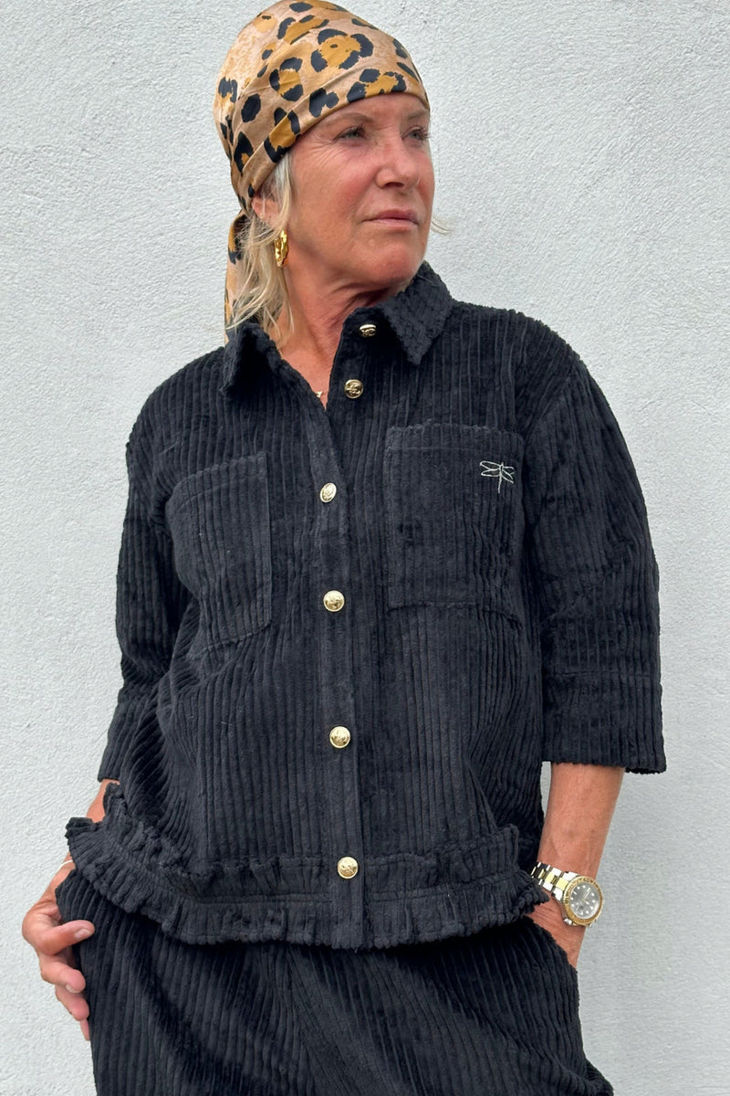 Gaspar Vigo Corduroy shirt black