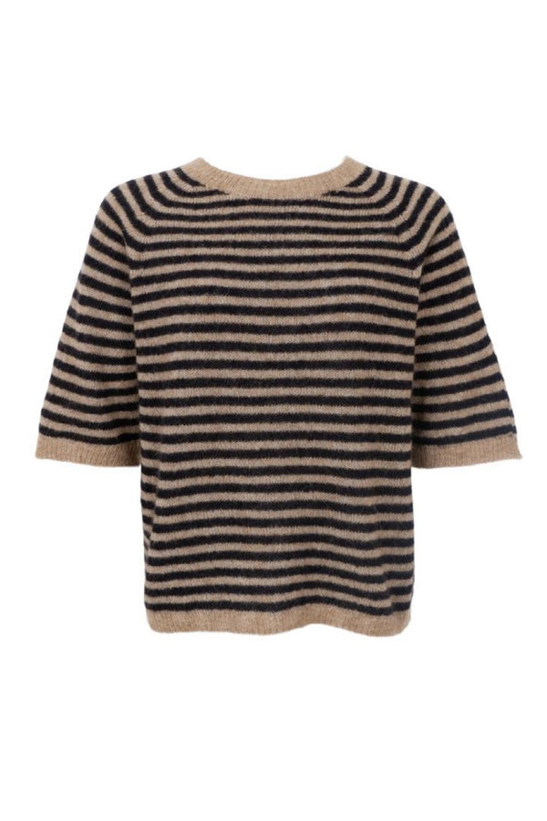 Black Colour Dell striped jumper black/sand