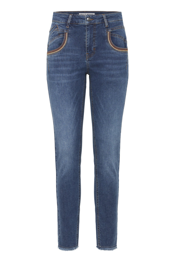 Pulz Carmen highwaist jeans skinny dark blue denim
