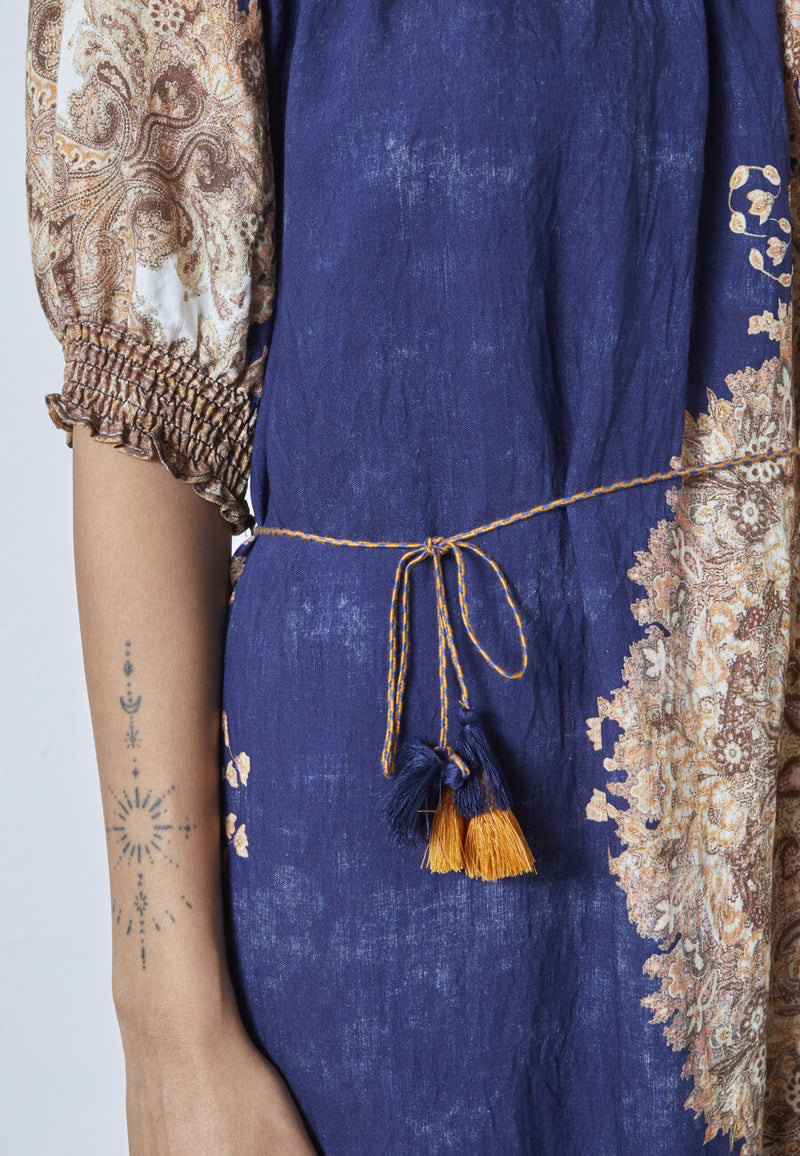 Love & Divine New paisley dress blue