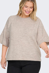 Only Carmakoma Simoni pullover knit 3/4 sleeve sand melange