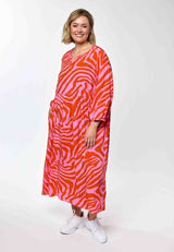 Gozzip Lea Dress Pink/orange