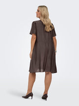 Only Carmakoma Cecilia v-neck dress  brown