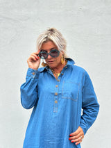 Gaspar Lucca denim dress blue