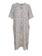 Black Colour Melina long linen dress leo
