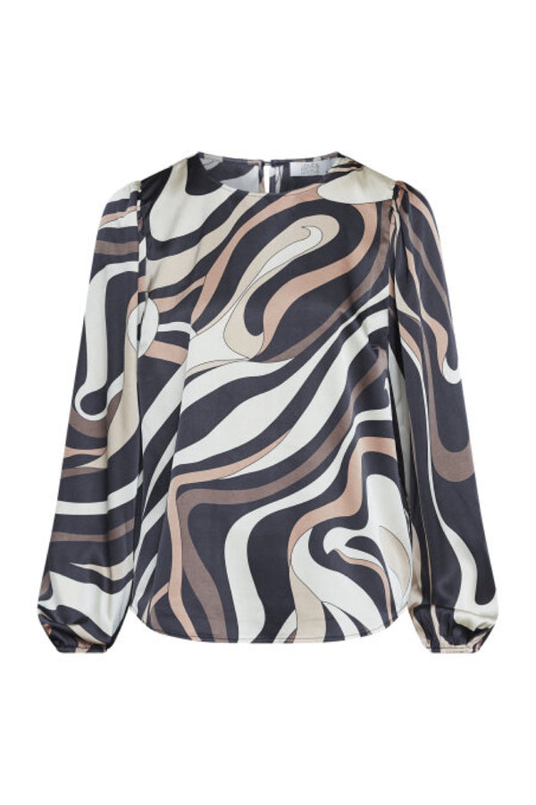 Love & Divine blouse grafic print brown