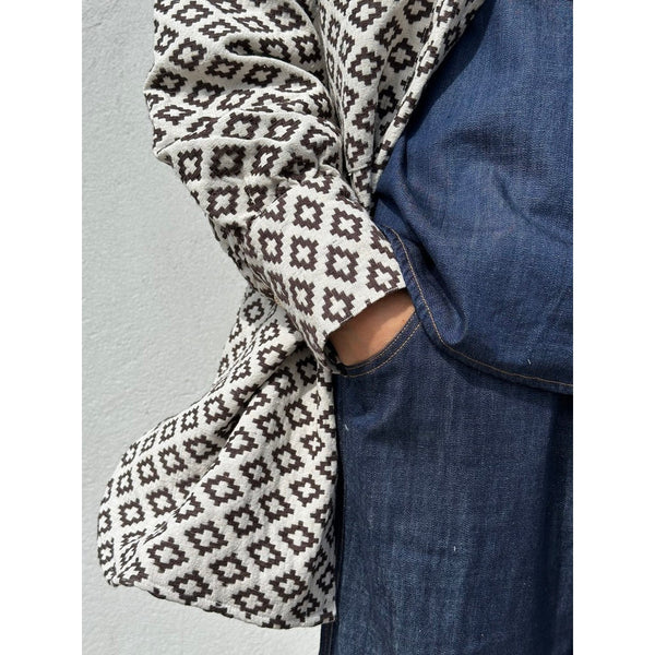 Gaspar Stockholm jaquard shirt brown