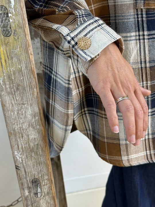 Gaspar Stockholm check camel