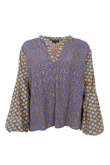 Black Colour Luna blouse blue multi